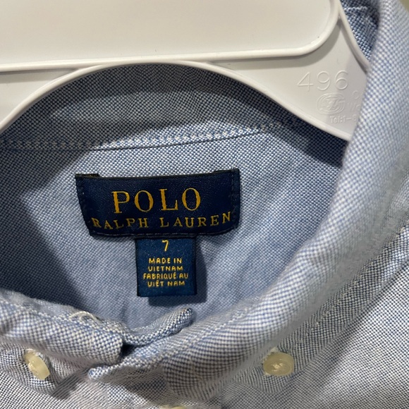 Boys Polo Ralph Lauren Blue Oxford button down - Picture 2 of 2